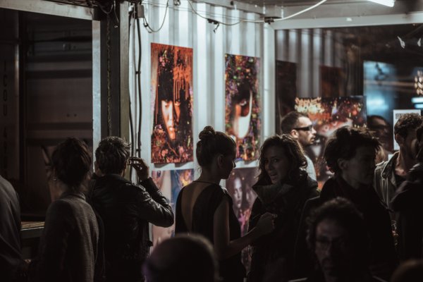 the opening party with Sacha Vatkovic and his 3D paintings
